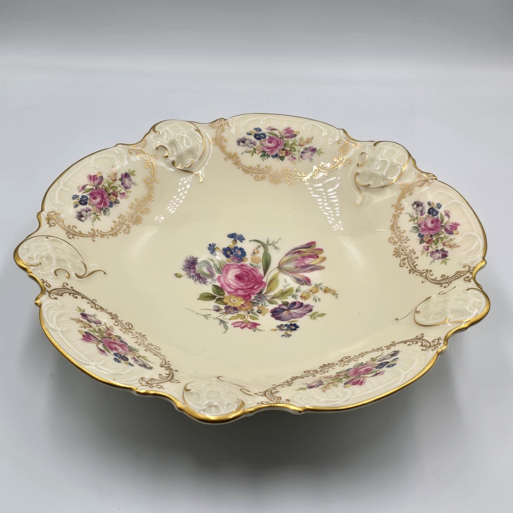 VTG Rosenthal Moliere Kronach Germany Floral Porcelain Footed Serving Dish 11"